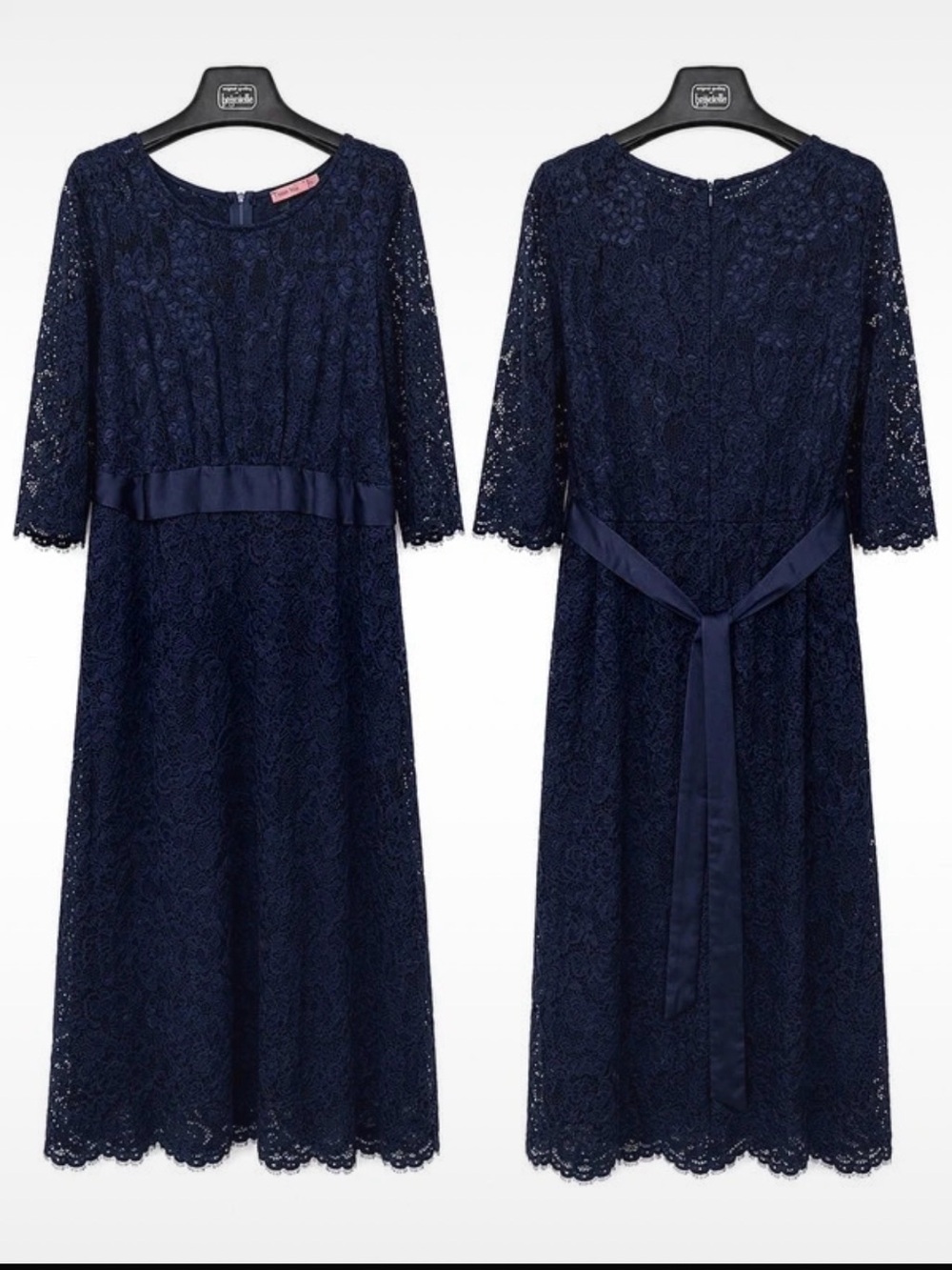 💙 Navy Blue Dress with Belt – Size 10 💙